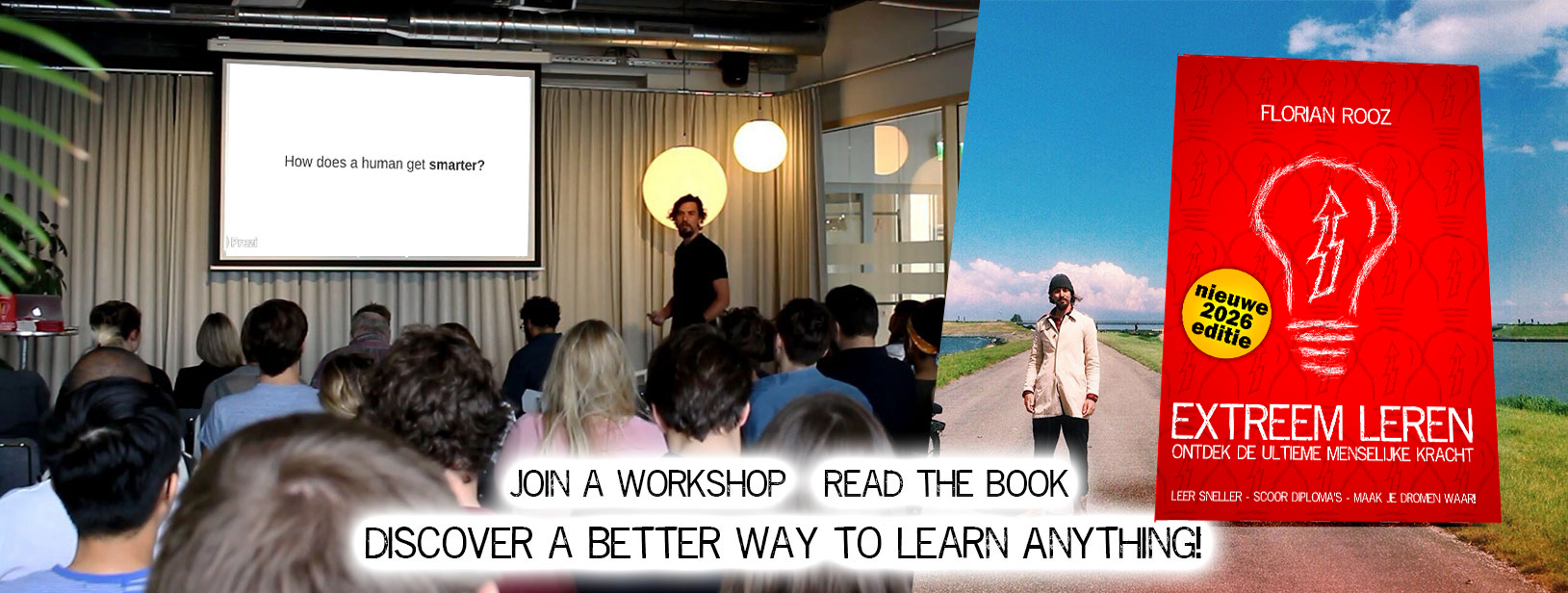 Extreem leren - website dutch cover TQ - Florian Rooz - Book lectures tour